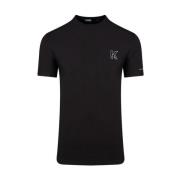 Karl Lagerfeld T-shirt med silverfärgade logodetaljer Black, Herr