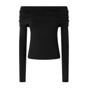 Pinko Jerseytopp med off-shoulder design Black, Dam