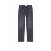 Pinko Vintage Grå Straight-Fit Denim Jeans Gray, Dam