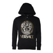 Versace Medusa Print Hoodie Tröja Black, Herr