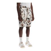 Dolce & Gabbana Blommig Silke Bermuda Shorts Set Multicolor, Herr