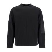 C.p. Company Raglan Metropolis Sweatshirt med Dolda Fickor Black, Herr