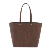 Etro Ikonisk Paisley Jacquard Toteväska Brown, Dam