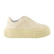 MM6 Maison Margiela Plattforms sneakers beige läder rund tå Beige, Dam