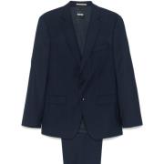 Hugo Boss Slim Fit Ullkostym med 2 Knappar Blue, Herr