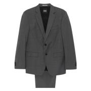 Hugo Boss Slim Fit Ullkostym med 2 Knappar Gray, Herr