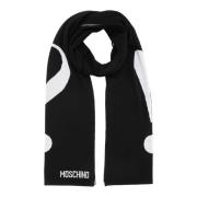 Moschino Abstrakt Ullhalsduk med Logotyp Black, Dam