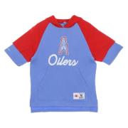 Mitchell & Ness Houston Oilers Kortärmad Hoodie Ljusblå Blue, Herr