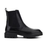 Hogan Svart Kalv Elastisk Sidoboot Black, Herr