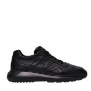 Hogan Svarta Lädersneakers Black, Herr