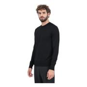 Patrizia Pepe Svart Crew Neck Sweater Essential Black, Herr