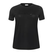 Kaffe Curve Svart Djup Paljett T-shirt Black, Dam