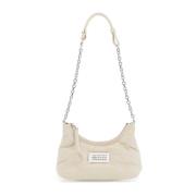 Maison Margiela Quiltad Läder Micro Hobo Väska Beige, Dam