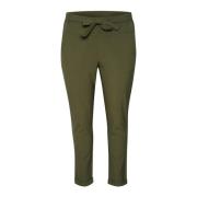 Kaffe Curve Slim-leg Bältesbyxor Grape Leaf Green, Dam