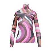 Emilio Pucci Fuxia Marrone Långärmad T-shirt Multicolor, Dam