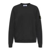 Stone Island Sweatshirt med logotyp Gray, Herr