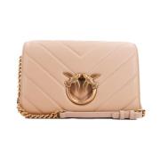 Pinko Klassisk Love Click Crossbody-väska Beige, Dam