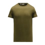 Moncler Fransk Flagga Inspirerad Rund Hals Tee Green, Herr