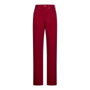 Jacquemus Röda Höga Midja Straight Leg Jeans Red, Dam