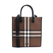 Burberry Stilren Läder Väska för Dig Brown, Herr