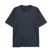 Fendi Blå Logo Plaque Crew Neck T-shirt Blue, Herr