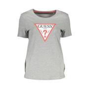 Guess Stiligt Grått Tryckt Logot-shirt Gray, Dam