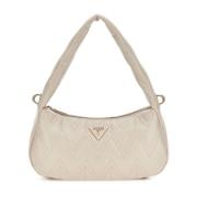 Guess Stilren axelväska med toppdragkedja Beige, Dam