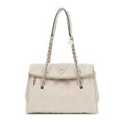 Guess Stilren Axelväska EDA Beige, Dam