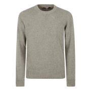 K-Way Beige Lambswool Sweater Girocollo Gray, Herr