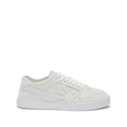 Palm Angels Vita Lädersneakers med Palmträdmotiv White, Herr