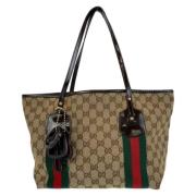 Gucci Vintage Pre-owned Canvas gucci-vskor Beige, Dam