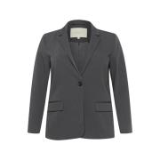 Kaffe Curve Klassisk Blazer Jacka Svart Ostron Gray, Dam