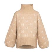 Hést Kort tung stickad tröja ljus beige Beige, Dam