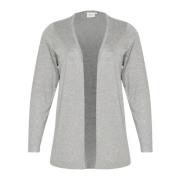 Kaffe Curve Grå Melange Öppen Cardigan Gray, Dam