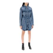 Isabel Marant Liliko Chemis Denim Mini Klänning Blue, Dam