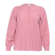 Kaffe Curve Smock Cuff Skjortblus Mesa Rose Pink, Dam