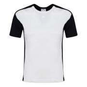 Courrèges Bomull T-shirt med Rund Krage Black, Dam