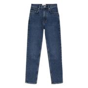 Anine Bing Slim High Rise Ankel Jeans Blue, Dam