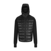 Moncler Svart Vanisé Kofta med Dunfyllda Detaljer Black, Herr