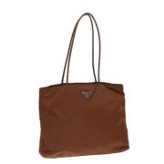 Prada Vintage Pre-owned Nylon totevskor Brown, Dam