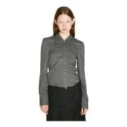 Our Legacy Antracit Ull Zip Skjorta Gray, Dam