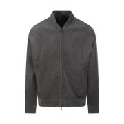 Emporio Armani Chimera Full Zip Sweatshirt Gray, Herr