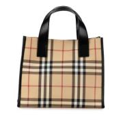 Burberry Vintage Pre-owned Canvas handvskor Beige, Dam