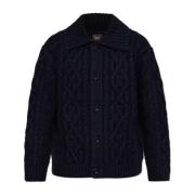 Woolrich Kofta med dekorativ stickning Blue, Herr