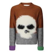 ERL Skull Intarsia Mohair Sweater Stickad Multicolor, Herr