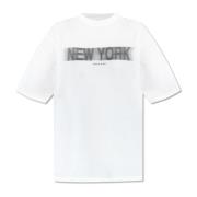 Anine Bing Cason Blur Tee White, Dam