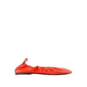 Jil Sander Röda Läderballerinor - Slip-On Rund Tå Red, Dam