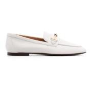 Tod's Vita Läderloafers Eleganta Slip-On Skor White, Dam