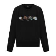 PS By Paul Smith Sweatshirt med färgstarkt tryck Black, Herr