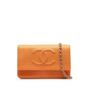 Chanel Vintage Pre-owned Laeder plnbcker Orange, Dam